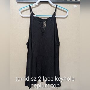 Torrid Black Lace Keyhole Women's Top
